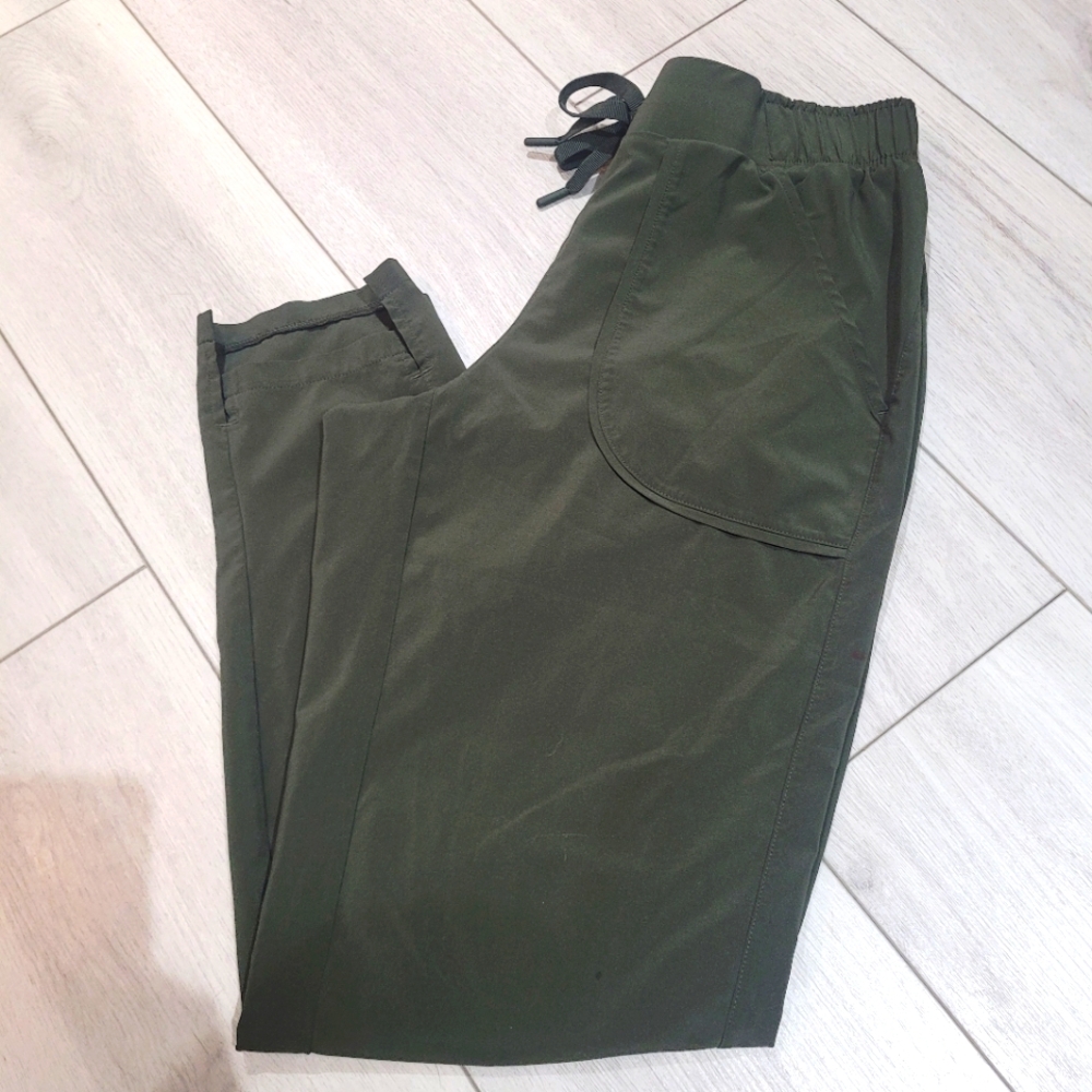 All In Motion Womens Stretch Athletic Pants XS Olive Green Drawstring Athleisure